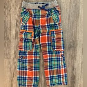 Mini Boden Plaid Cargo Pants size 5